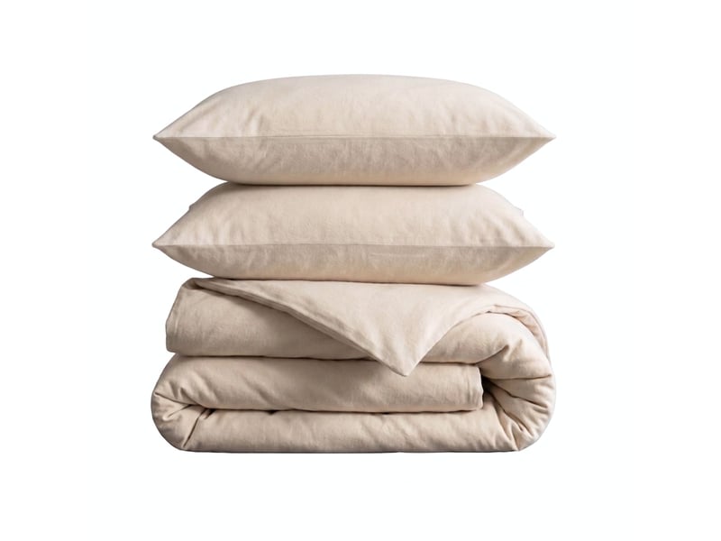  Parure de lit 240x220 flanelle écru terre de nuit  - Conforama C