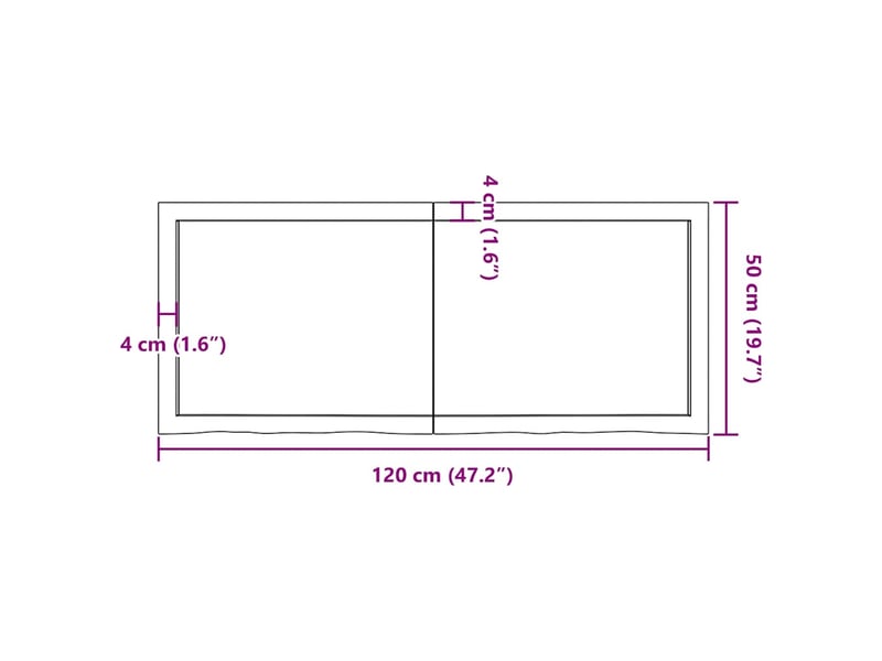  Comptoir de salle de bain, plan de travail marron foncé bois massif traité cf65871  - Conforama E