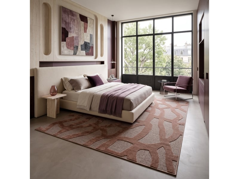  Tapis relief graphique terracotta 160x230  - Conforama E