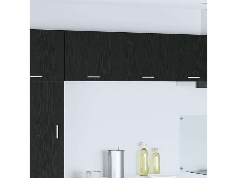  Meuble de rangement cuisine, armoire suspendue chêne noir et blanc 50x31x40cm  - Conforama B