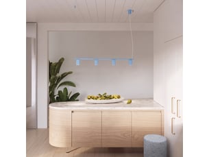 Lustre rayo 4 azur aluminium moderne 208x122x6cm