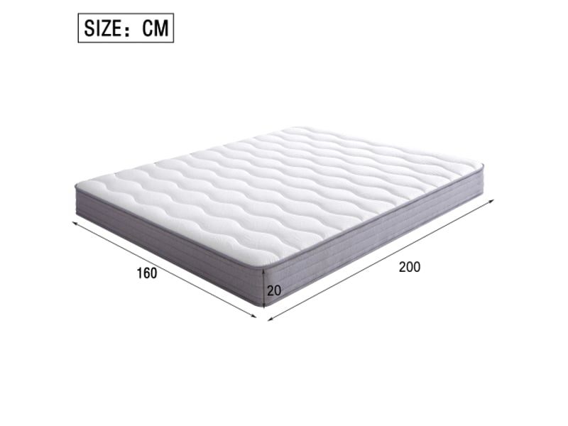  Matelas à ressorts 160x200 cm - épaisseur 20 cm - h3 - conception ergonomique - matelas roulé - blanc  - Conforama C