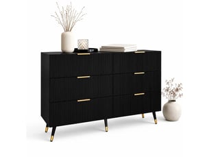 Commode 6 tiroir(s)    ULQENI  coloris noir largeur 120 cm