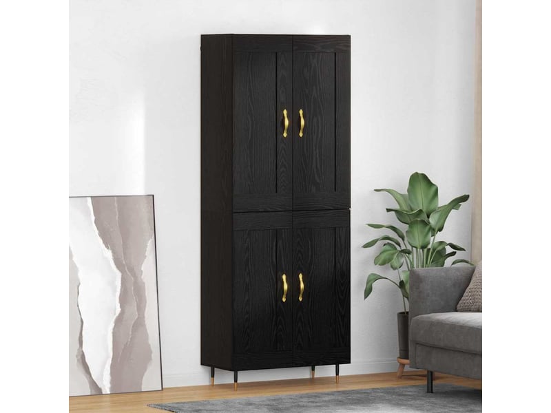  Buffet - haut armoire chêne noir 69,5 x 34 x 90 cm bois d'ingénierie  - Conforama B