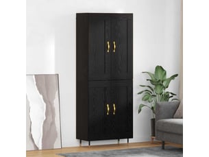 Buffet - haut armoire chêne noir 69,5 x 34 x 90 cm bois d'ingénierie