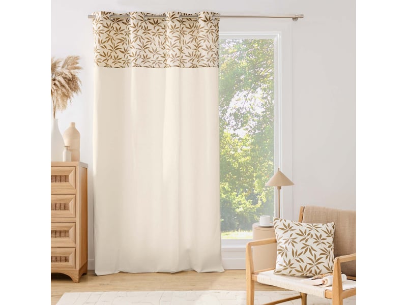  Coussin déco imprimé salsa 45x45cm naturel  - Conforama D