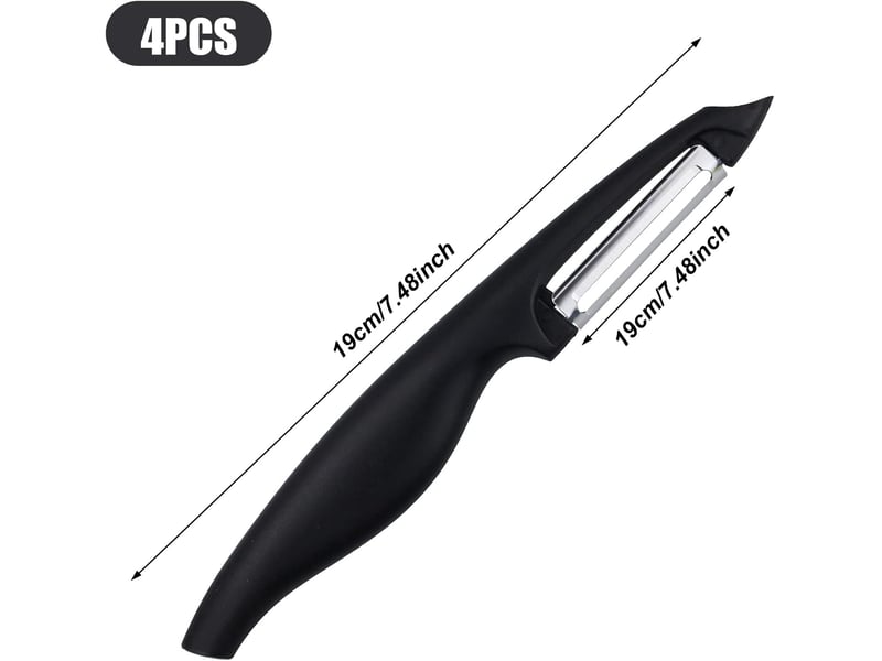  Lot de 4 éplucheurs pivotants pour fruits et légumes - lame en acier inoxydable avec poignée antidérapante - outil de cuisine  - Conforama C