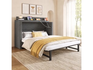 Lit escamotable 140x200 cm <strong>MEULVA</strong>  <strong></strong> coloris gris
