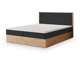 Lit avec rangement 140x200 cm <strong>MASSENO</strong>  <strong></strong> coloris noir