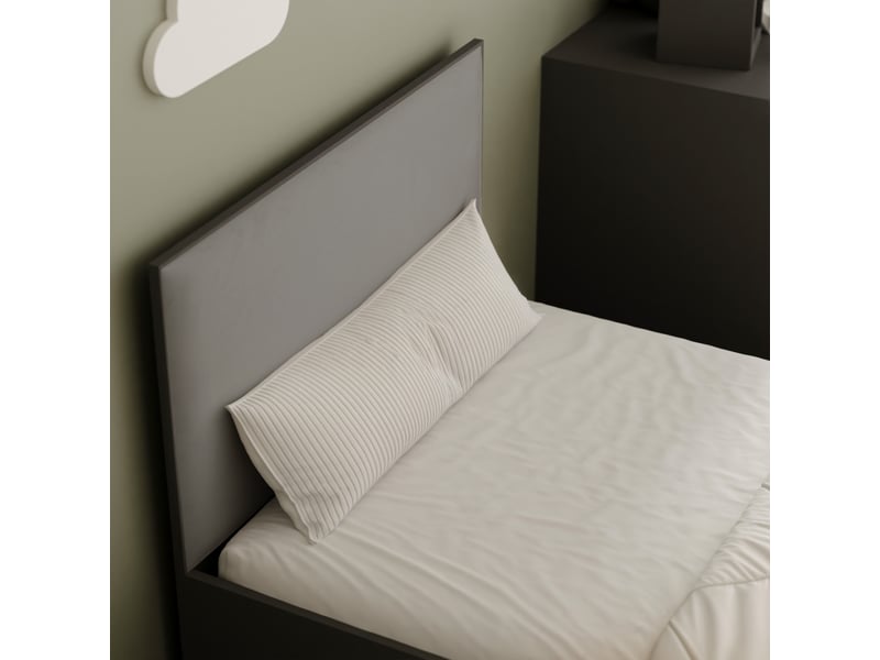  Lit coffre sashi - 90x200 cm - avec matelas - tissu velours - noir gris SASHI - Conforama D