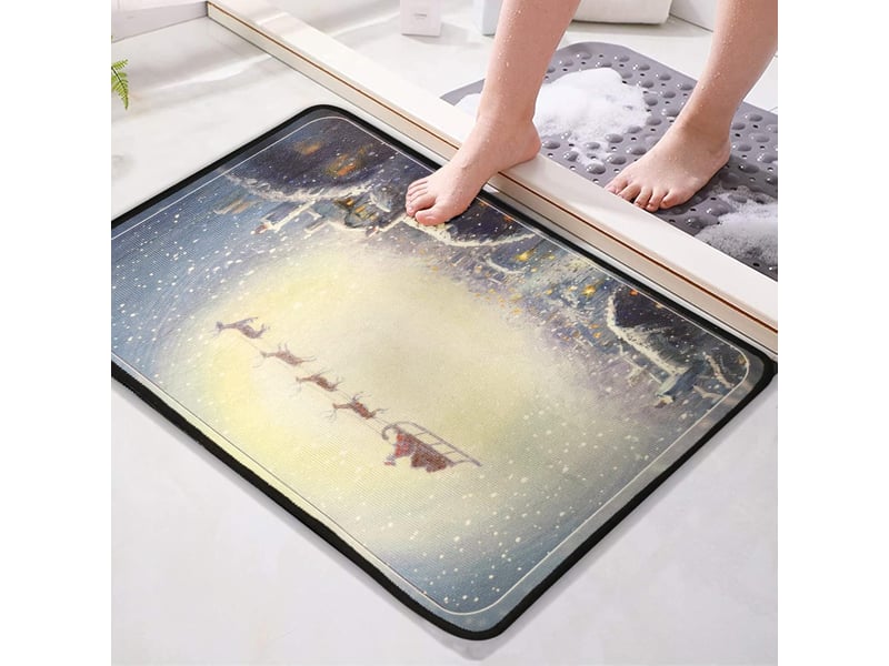  Tapis de bain antidérapant,40 x 60 cm,paillasson de noël,décoration de salle de bain de noël,tapis de décoration de noël,tapis salle bain,tapis imprim  - Conforama E