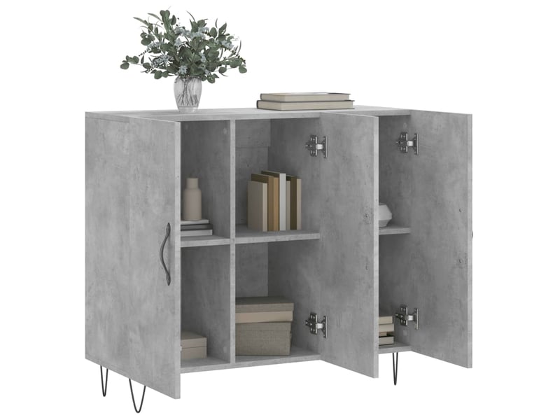  Buffet - bahut - meuble de rangement gris béton 90x34x80 cm bois d'ingénierie  - Conforama D