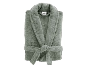 Peignoir col châle en coton tendresse vert cèdre