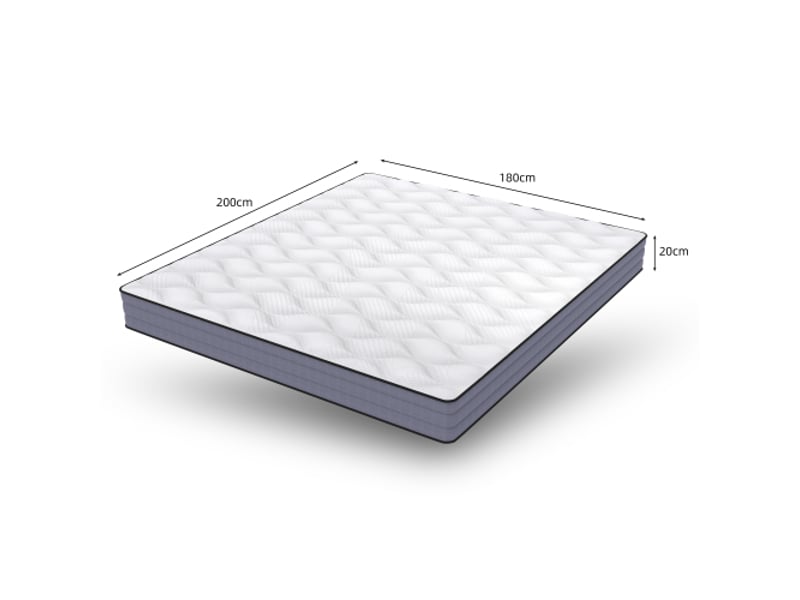  Matelas 180x200 cm à ressorts ensachés, fermeté h3, certifié oeko-tex, ergonomique 7 zones, hauteur 20 cm.  - Conforama C