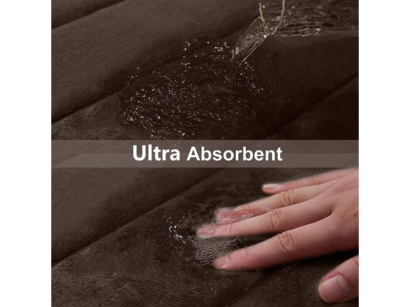  Tapis de bain en mousse à mémoire de forme antidérapant - 16 x 24 pouces - brun café  - Conforama D