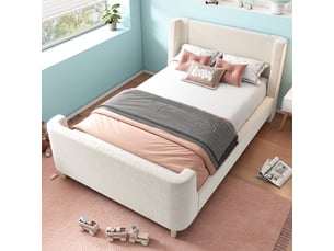 Lit simple 90x200 cm <strong>HAUSS SPOLE</strong>  <strong></strong> coloris beige