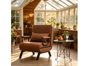 Fauteuil convertible marron avec fonction couchage et dossier réglable