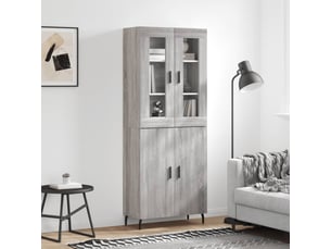 Buffet haut - bahut - meuble de rangement sonoma gris 69,5x34x180 cm bois d'ingénierie