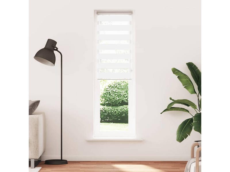 Store zèbre, store de fenêtre blanc 60x200 cm largeur du tissu 55,9 cm polyester cf48410 - Conforama A