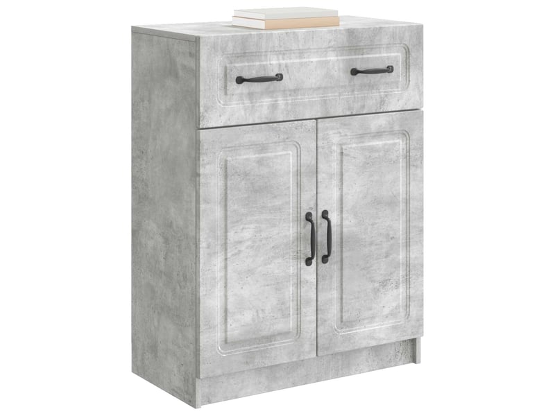  Buffet - bahut - meuble de rangement gris béton 66 x 34,5 x 87 cm bois d'ingénierie  - Conforama C