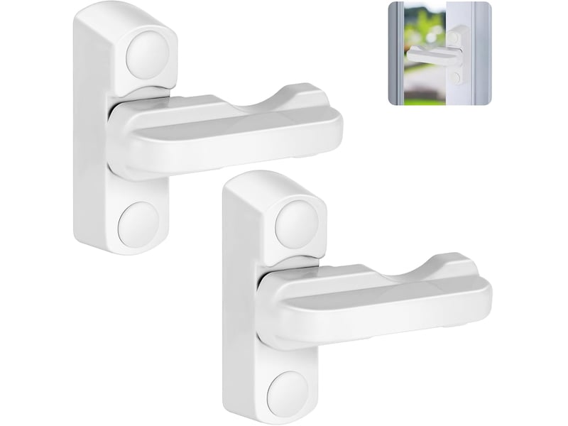  Poignée de fenêtre, 2pcs poignée fenetre en aluminium, poignee porte bloque fenetre  - Conforama A