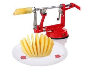 3 en 1 - eplucheur de pommes & vide-pomme machine pour éplucher, évider et couper les pommes design en rouge