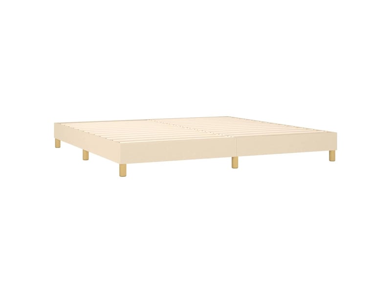  Lit double- lit adulte -  cadre de lit à lattes crème 200x200 cm tissu  - Conforama C