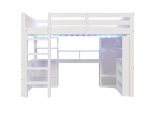 Lit mezzanine 140x200 cm <strong></strong>  <strong></strong> coloris blanc