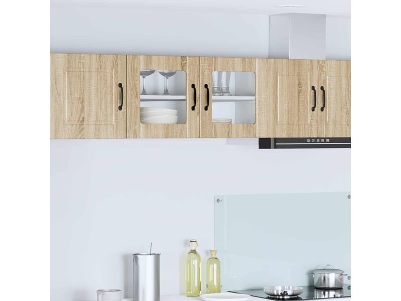  Cabinet de verre mural porto chêne sonoma 80x31x40cm  - Conforama B