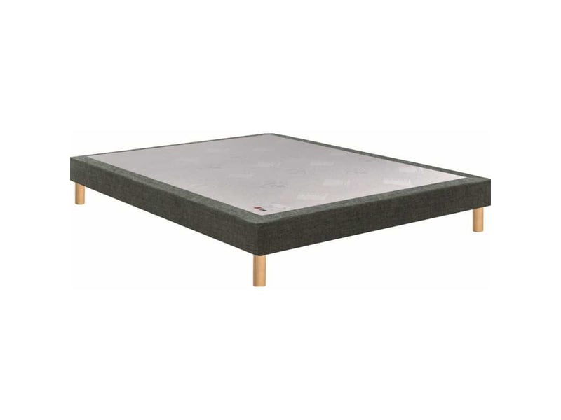  Somier tapissier en bois massif ferme 160x200 cm noyer fougere 7797036 - Conforama A