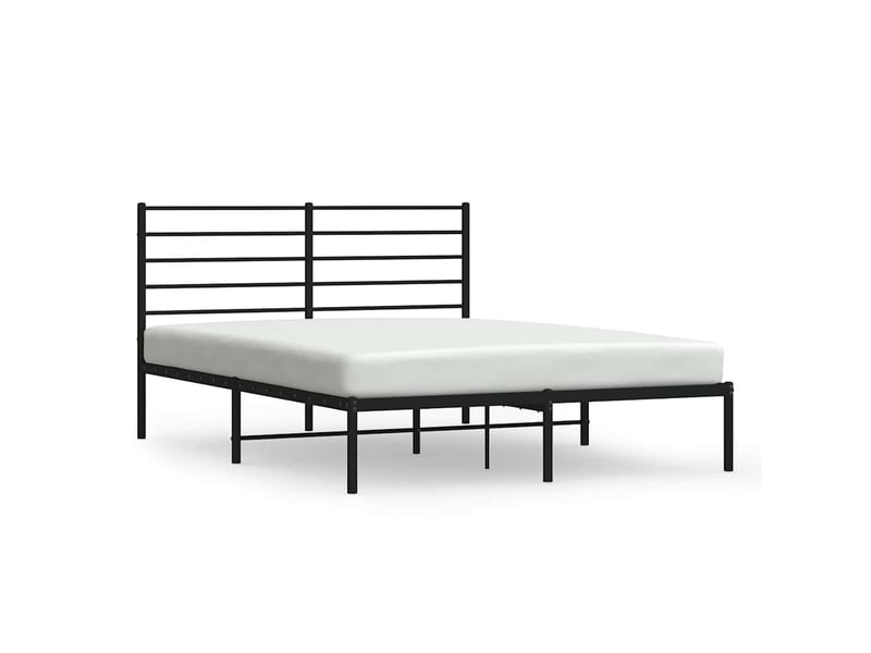  Lit double- lit adulte -  cadre de lit métal sans matelas avec tête de lit noir 150x200cm  - Conforama A