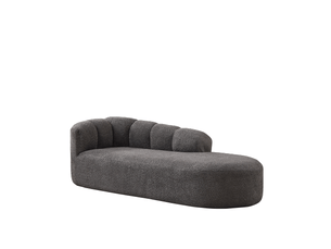 Canapé méridienne, chaise longue, en chenille, gris foncé, dossier inclinable, sans accoudoirs, design moderne, chambre, pour salon
