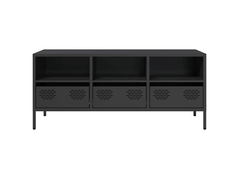  Meuble tv - banc tv - meuble de rangement noir 101,5x39x43,5 cm acier laminé à froid  - Conforama D