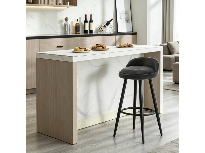  Tabouret de bar avec dossier hauteur d'assise 69,5 cm evryae  - Conforama D