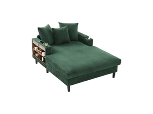 Fauteuil de salon, fauteuil lounge – avec méridienne, éclairage led, avec rangement, porte-gobelets, port usb, poches latérales