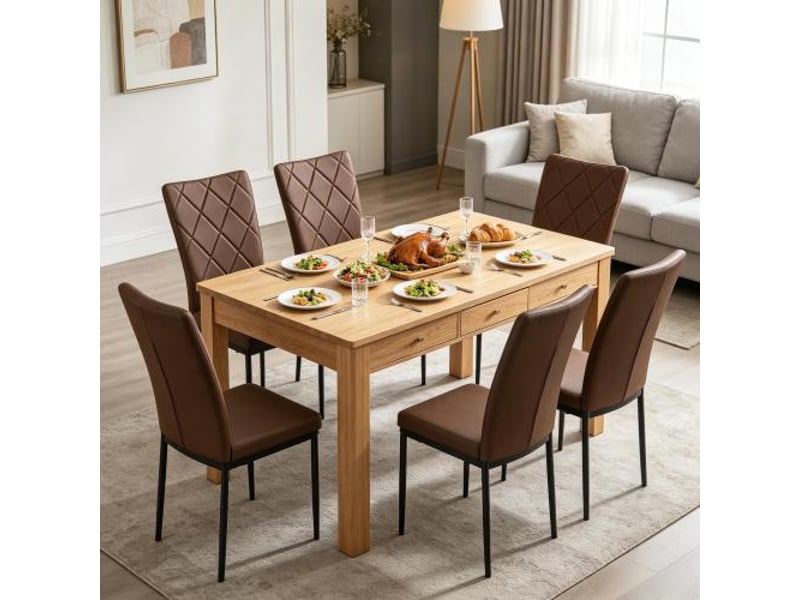  Lot de 4 chaises d'attente à dossier haut - confort bureau et cuisine élégante  - Conforama D