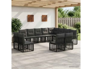 Vidaxl ensemble de canapés d'extérieur 12 pcs noir et gris foncé