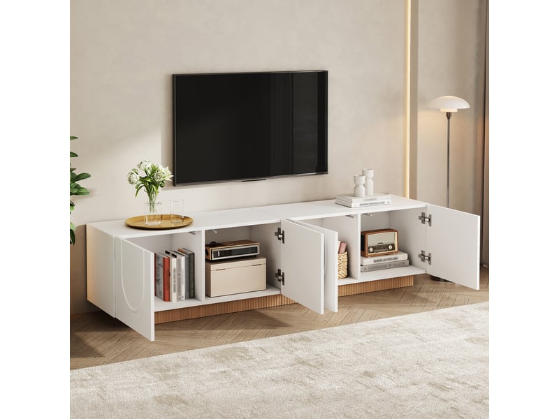 Meuble tv blanc 170 cm mdf - Conforama E