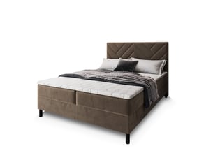 Lit avec rangement 160x200 cm <strong>MASSENO</strong> <strong></strong> coloris beige