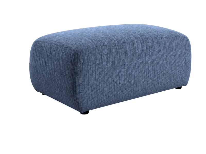  Portofino - pouf en tissu chenille bleu 105x57x40  - Conforama E