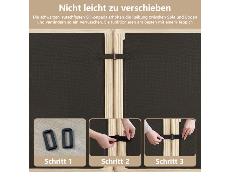 Canapé d’angle modulable 4 places velours côtelé beige – 386 x 177 x 69 cm Fay Lum - Conforama R