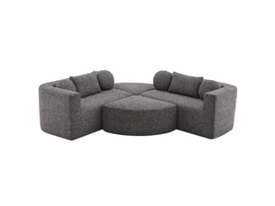 Canapé modulable convertible modenvie 292 x 165 x 68 cm chenille noir