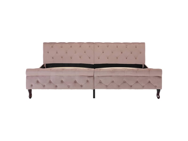  Lit double- lit adulte -  cadre de lit sans matelas rose velours 200x200 cm  - Conforama B