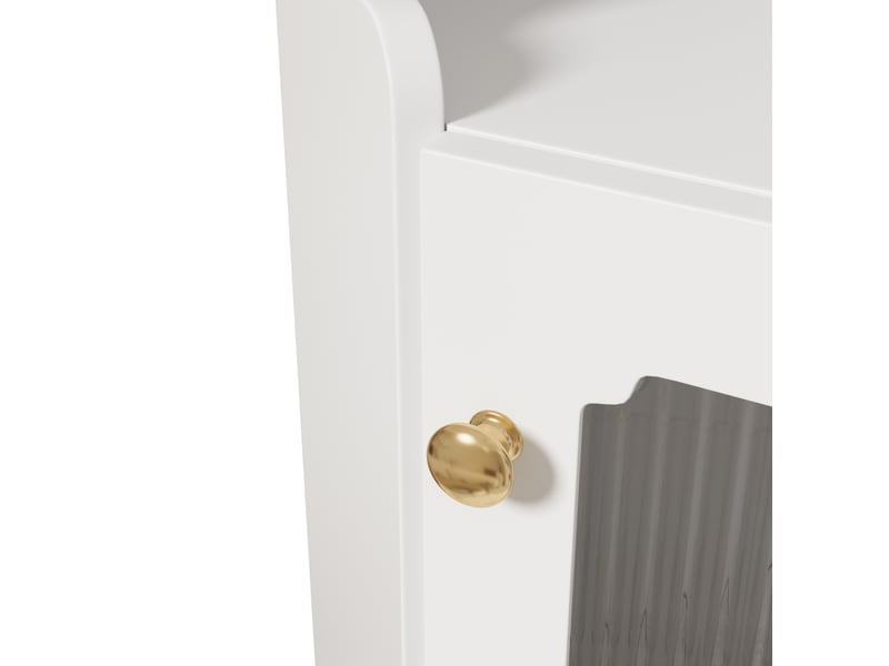  Armoire d'angle led 63,5 x 124 cm – blanc – finition laquée, rangement 2-en-1 et éclairage par application  - Conforama E