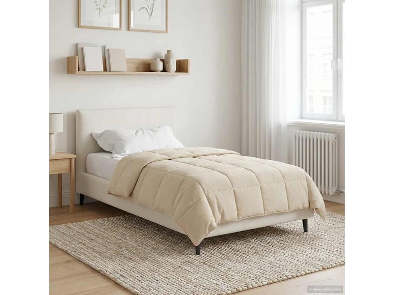  Couette - duvet d'été 140 x 200 cm été crème respirant  - Conforama D