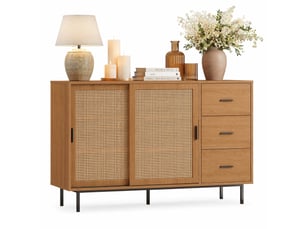Buffet 2 porte(s)  3 tiroir(s) LPOSPI  - 140 cm coloris naturel 