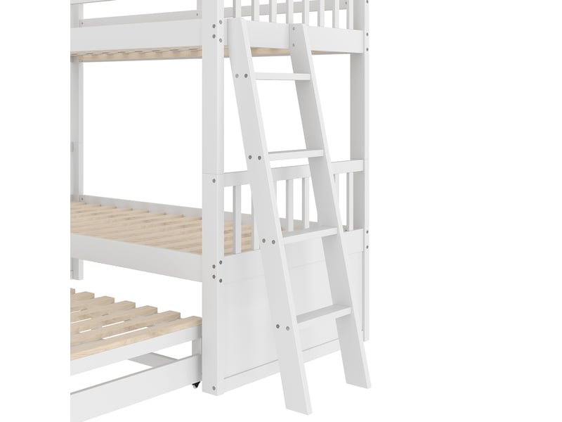 Lit superposé enfant - 90x200 - transformable - 3 tiroirs - échelle inclinée sécurisée - certifié en747 - Conforama W
