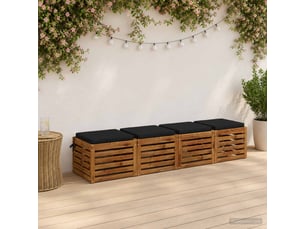 Lot de 4 coussins de siège, coussins d'assise soest 100 % polyester noir cf60445