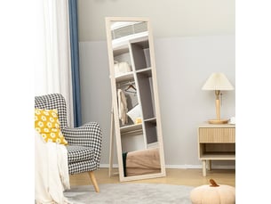 160 x 50 cm miroir de pleine longueur, design rectangulaire avec cadre, blanc