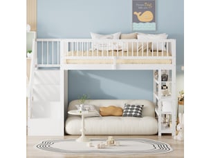 Lit mezzanine 90x200 cm MODENUIT    coloris blanc
